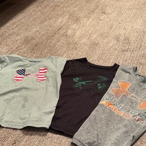 Under Armour Kids' Tees - Gray, Black, and Gray with Graphic Designs